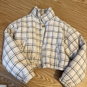 Plaid Cream Women's Jacket